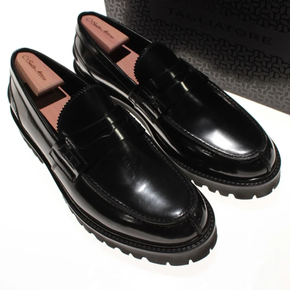 Tagilatore NWB Brody Slip On Loafers Size 45 (US 12) in Black Leather